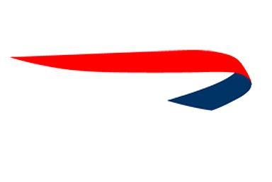 Airline with Red Swoosh Logo - Red and blue ribbon Logos