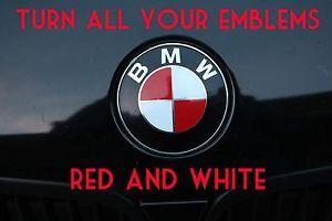 Red BMW Logo - TURN YOUR BMW EMBLEM RED & WHITE Colored Emblem Roundel