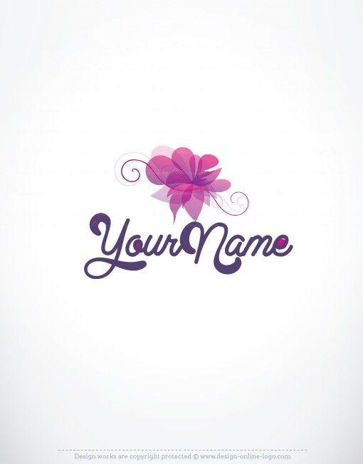 Flower Company Logo - Exclusive Design: Luxury purple flower Logo + Compatible FREE
