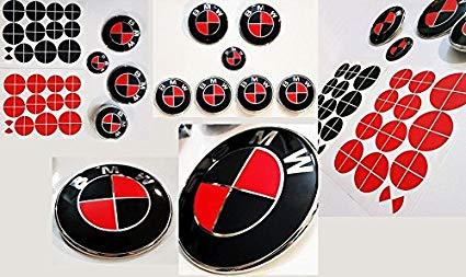 Red BMW Logo - Amazon.com: MATTE BLACK and MATTE RED Sticker Overlay Vinyl for All ...