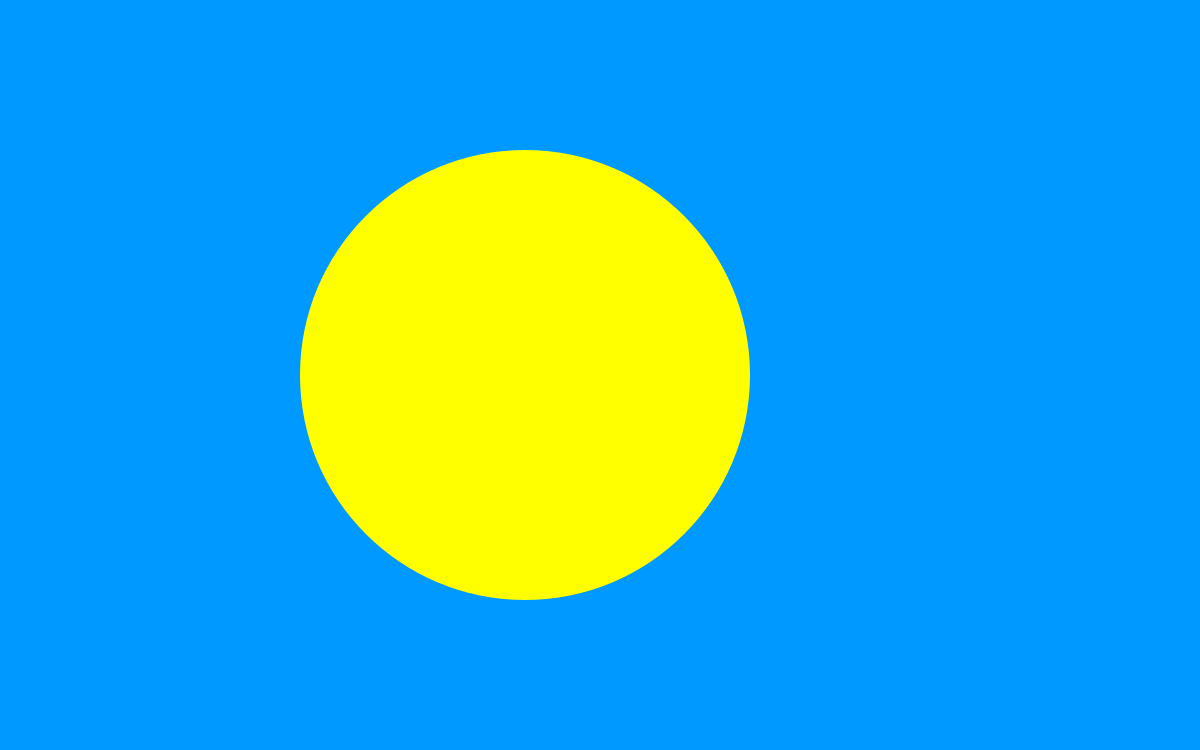 Blue and Yellow Circle Logo - Flag of Palau