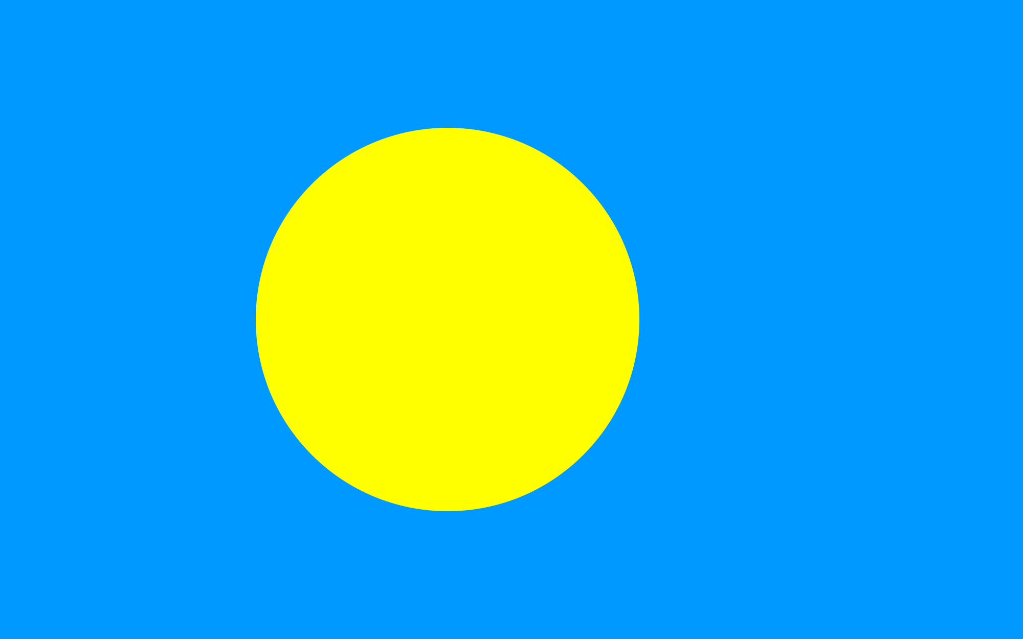 Blue and Yellow Circle Logo - Flag of Palau