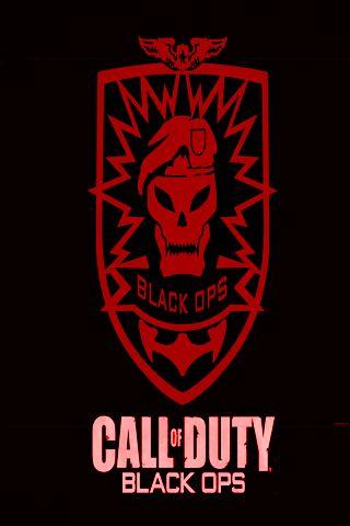 Red and Black Skull Logo - COD Black Ops Red Skull Logo iPhone Wallpaper