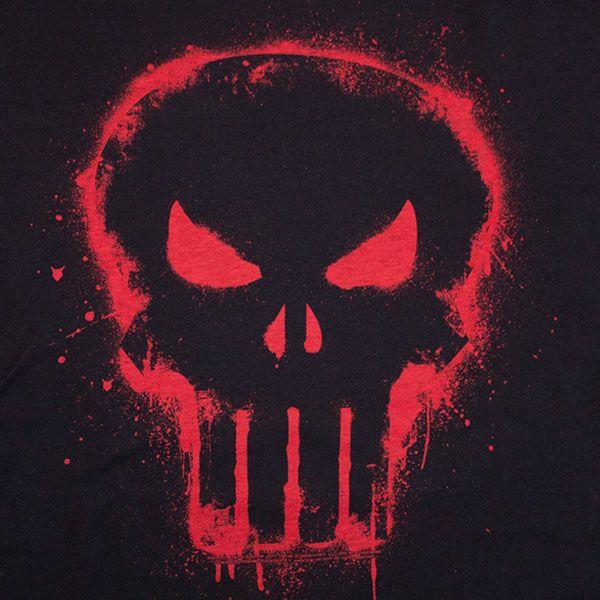 Black and Red Skull Logo - Red Skull Black Men's Punisher Tee Shirt