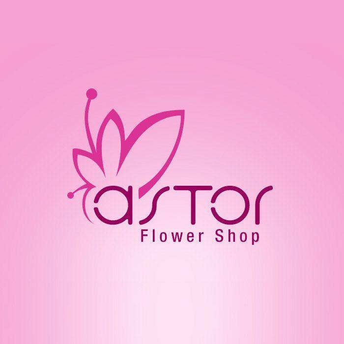 Pink Flower Company Logo - Astor Flower Shop - Custom Logo Design