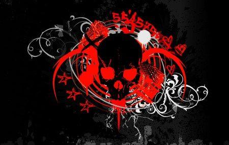 Black and Red Skull Logo - Red Splash Vinyl Skull - Graffiti & Abstract Background Wallpapers ...