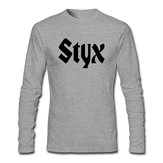 Styx Logo - Amazon.com: WANTAI Men's Styx Logo Long Sleeve Cotton T Shirt: Clothing