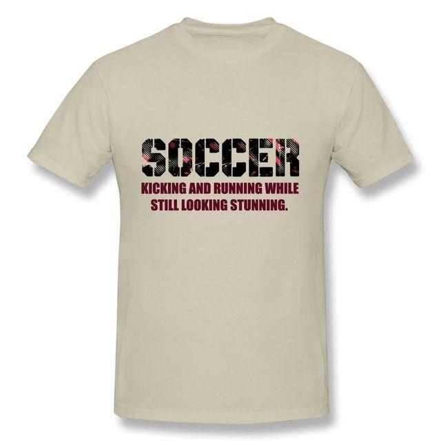 Funny Soccer Logo - 100% Cotton Men T Shirt soccer in black font Funny Logo Men T Shirts
