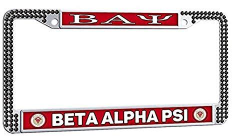 Beta Alpha Psi Logo - BETA ALPHA PSI License Plate Frame Sorority Fraternity