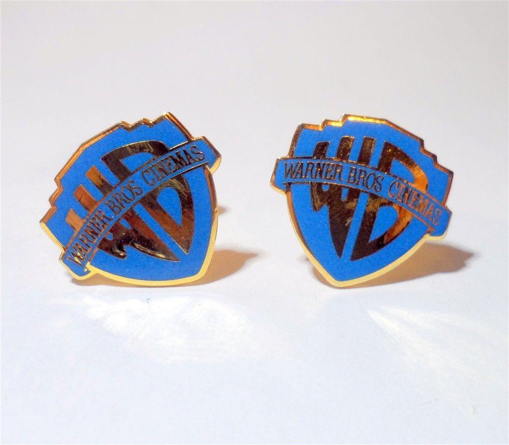 WarnerBros Shield Logo - Vintage Warner Bros Brothers Cinemas Shield Type Enamel Cufflinks ...