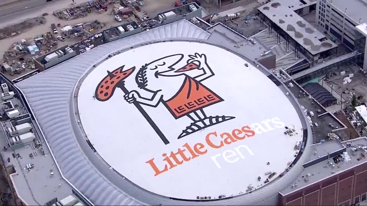 Little Caesars Arena Logo - Little Caesars Arena's roof almost complete - YouTube