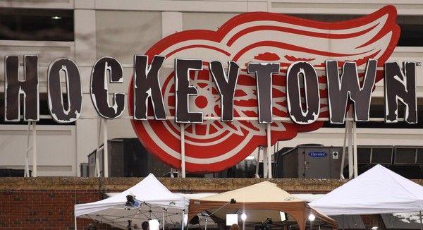 Detroit Red Wings Hockeytown Logo - Hockeytown' logo missing from Little Caesars Arena ice | MLive.com