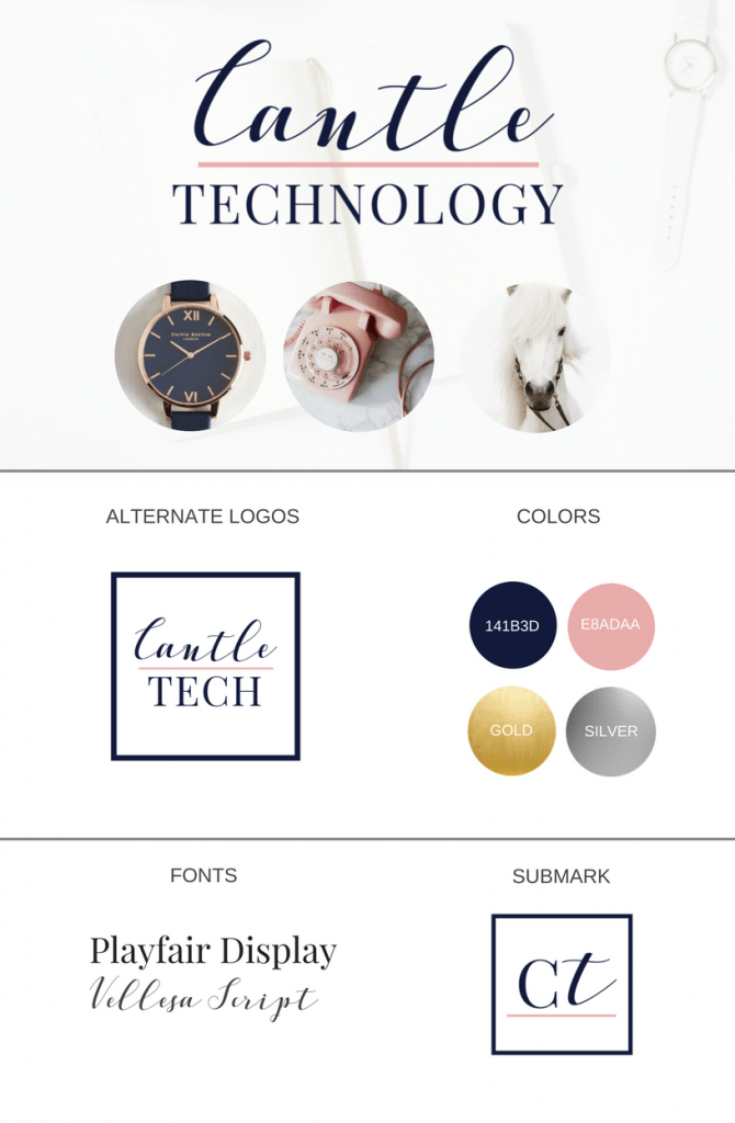 Blue and Pink Logo - Navy pink gold branding, branding, logo, branding board, navy pink ...
