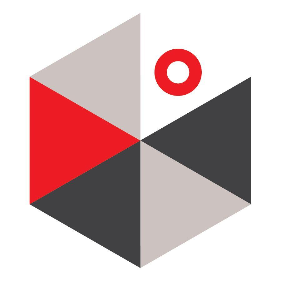 Red Hexagon with White Triangle Logo - Gardner Design - Building Controls and Services logo design. A ...