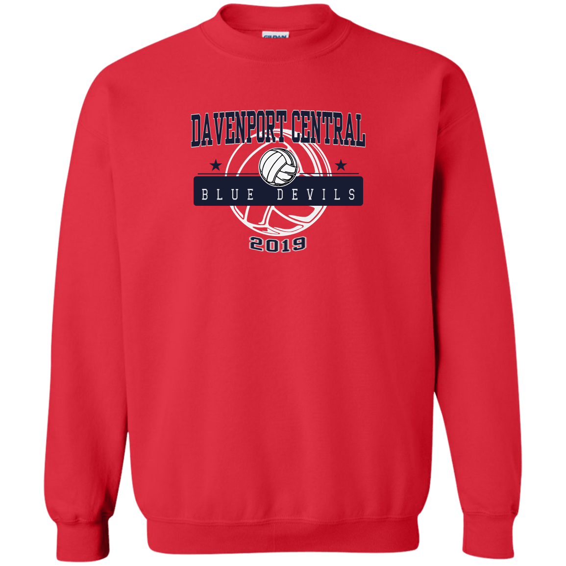 Davenport Central Blue Devils Logo - Davenport Central High School Adult Crewneck Pullover Sweatshirt 8 ...