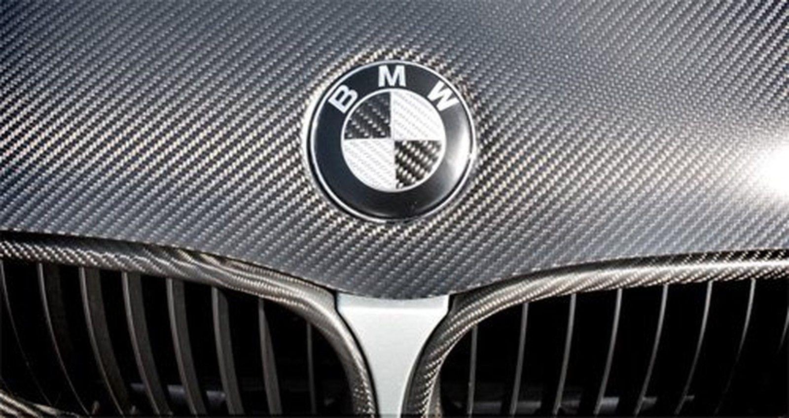 Carbon Fiber BMW Logo - 82mm Carbon Fiber BMW Replacement Hood Emblem