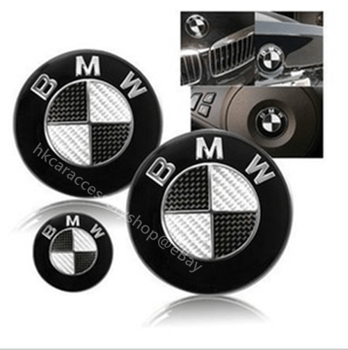 Carbon Fiber BMW Logo - BMW carbon fiber hood emblem trunk emblem steering wheel emblem set