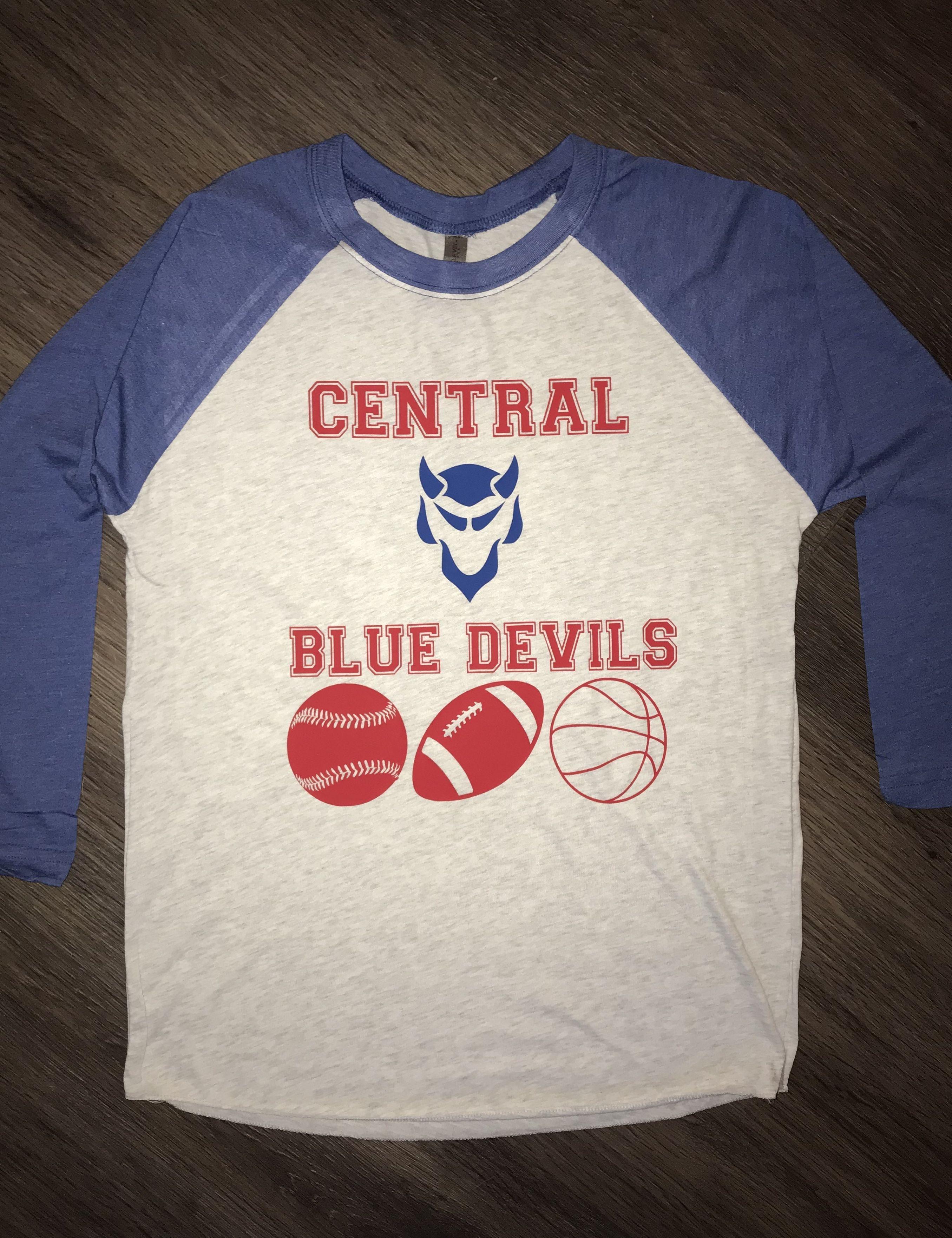 Davenport Central Blue Devils Logo - Davenport Central Blue Devils Baseball, Football, Basketball… Adult ...