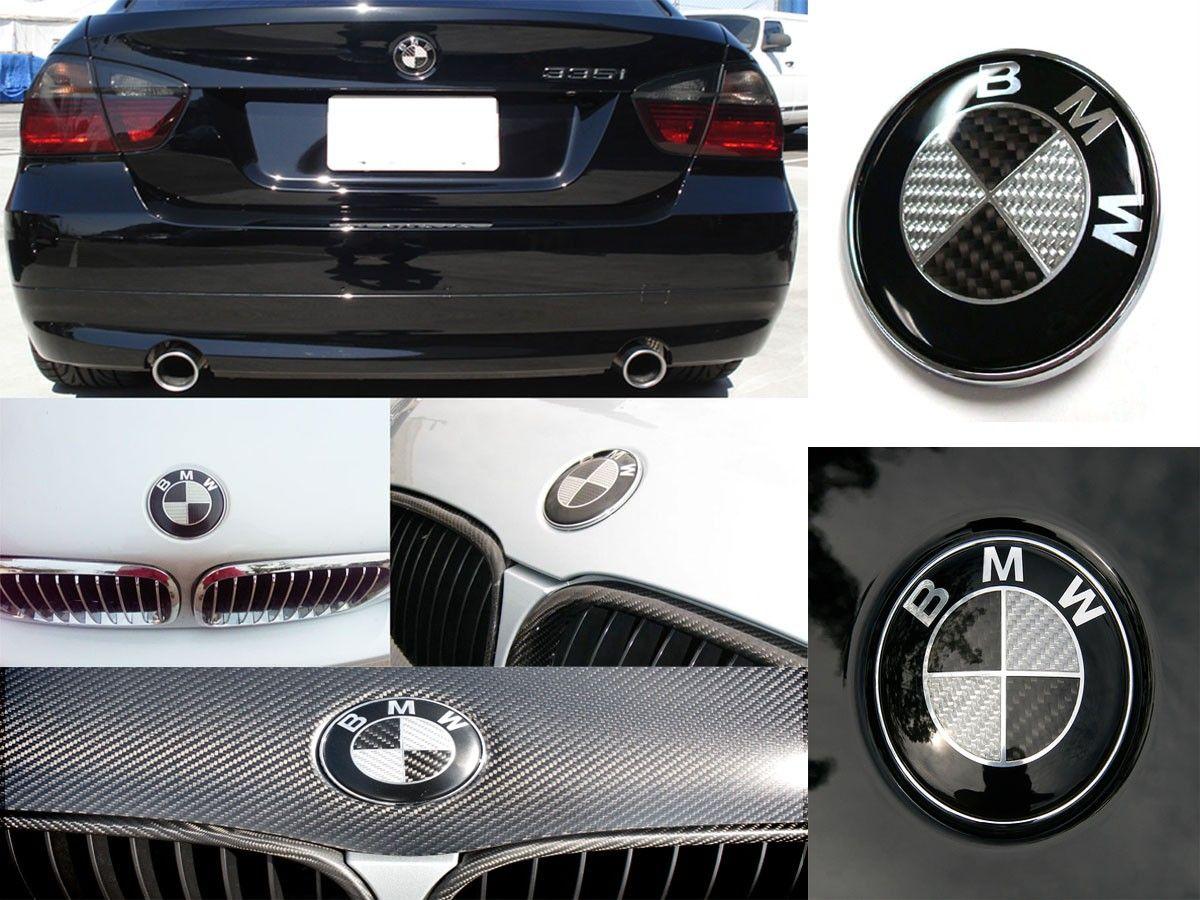 Carbon Fiber BMW Logo - BMW Real Carbon Fiber Hood Trunk Emblems And Wheel Center Caps