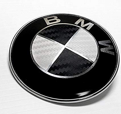 White BMW Logo - Amazon.com: BLACK and WHITE Carbon Fiber Sticker Overlay Vinyl for ...