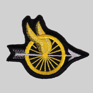 Motor Officer Logo - Large Yellow Wheel White Arrow Winged Patch RIGHT | Pursuit Motorcycle