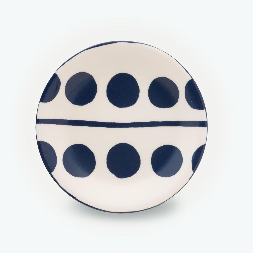 White with Blue Circle Company Logo - Midnight Blue Circle Cream Plate Tomato Company