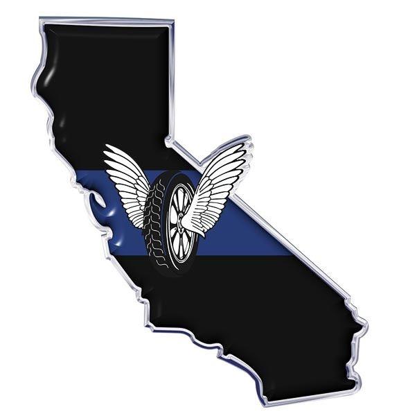 Motor Officer Logo - Thin Blue Line California State Motor Officer Decal