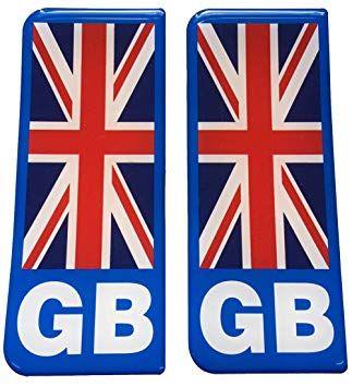 Atthe End with a Blue B Logo - GB Blue B/G Big Flag Number Plate Gel Domed End Decal: Amazon.co.uk ...