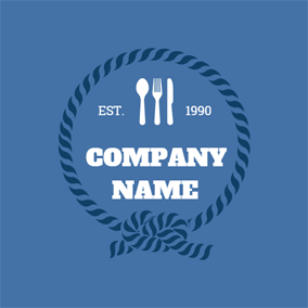 White with Blue Circle Company Logo - Free Seafood Logo Designs | DesignEvo Logo Maker