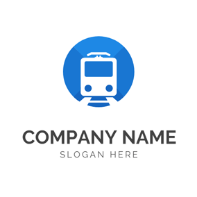 White with Blue Circle Company Logo - Free Train Logo Designs. DesignEvo Logo Maker