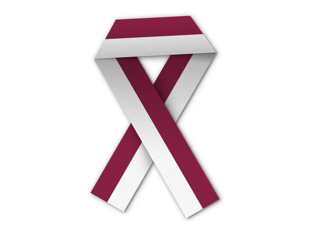 Red and White Ribbon Logo - Oral Cancer Awareness Red & White Ribbon - THANC Foundation