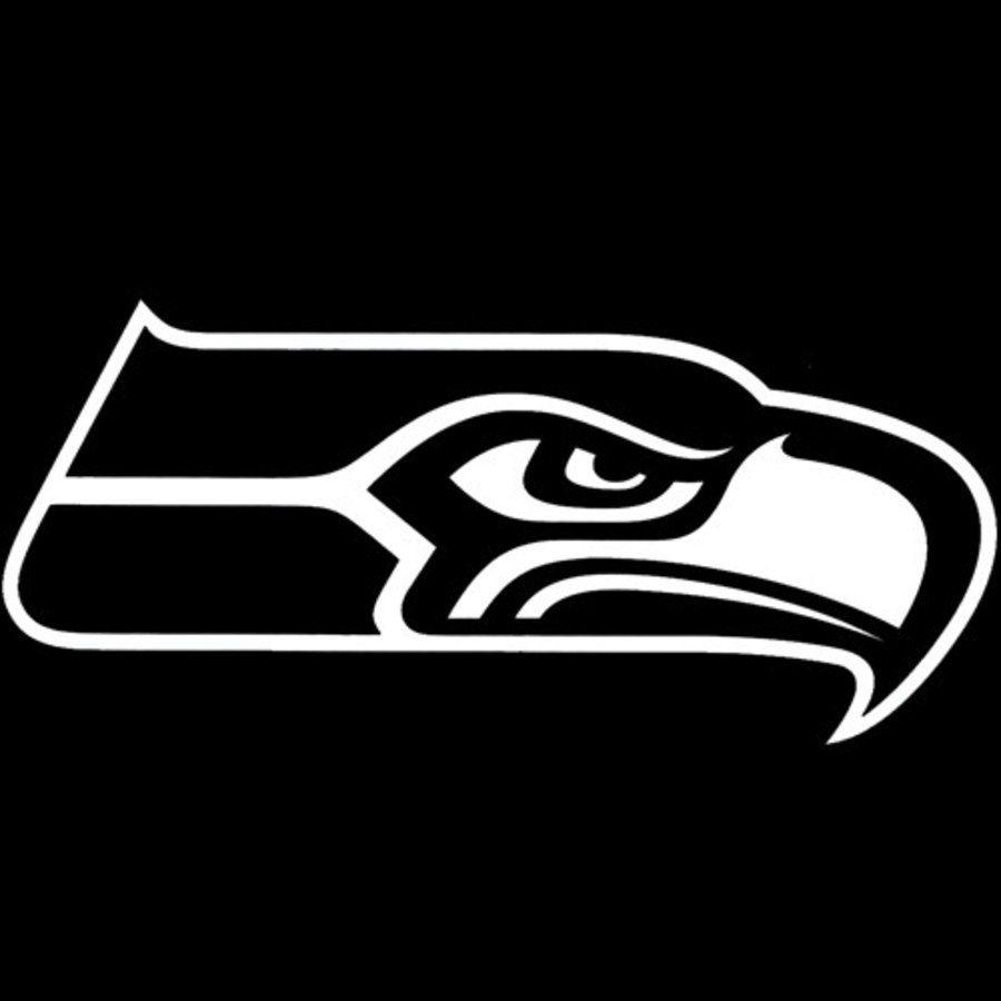 Black and White Seahawks Logo - Seattle Seahawks 8x8 White Decal Logo
