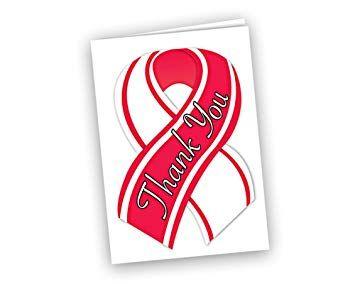 Red and White Ribbon Logo - Small Red & White Ribbon Thank You Cards (1 Pack): Amazon.co.uk