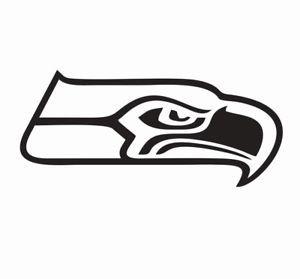 Black and White Seahawks Logo - Seattle Seahawks LARGE NFL Football Vinyl Die Cut Decal Sticker-FREE ...