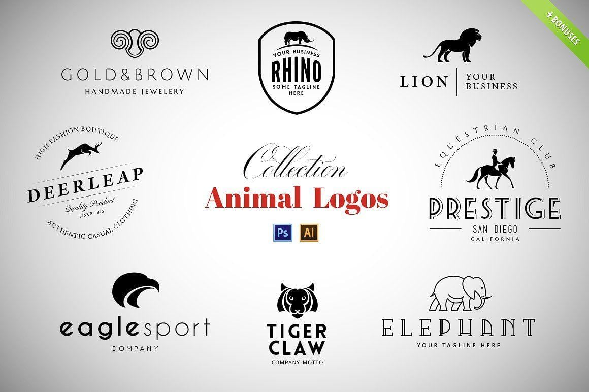 Great Animal Logo - Animal Logos Set + Cool Bonuses Logo Templates Creative Market