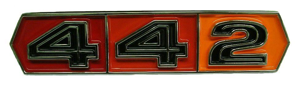 Oldsmobile 442 Logo - Front Fender '442' Emblem, 1967 Oldsmobile 442-Fusick Automotive ...