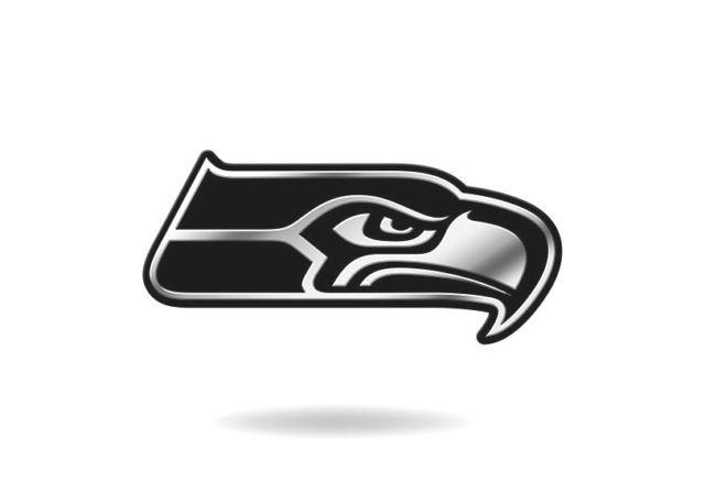 Black and White Seahawks Logo - Seattle Seahawks Logo 3d Chrome Auto Decal Sticker Truck Car Rico | eBay