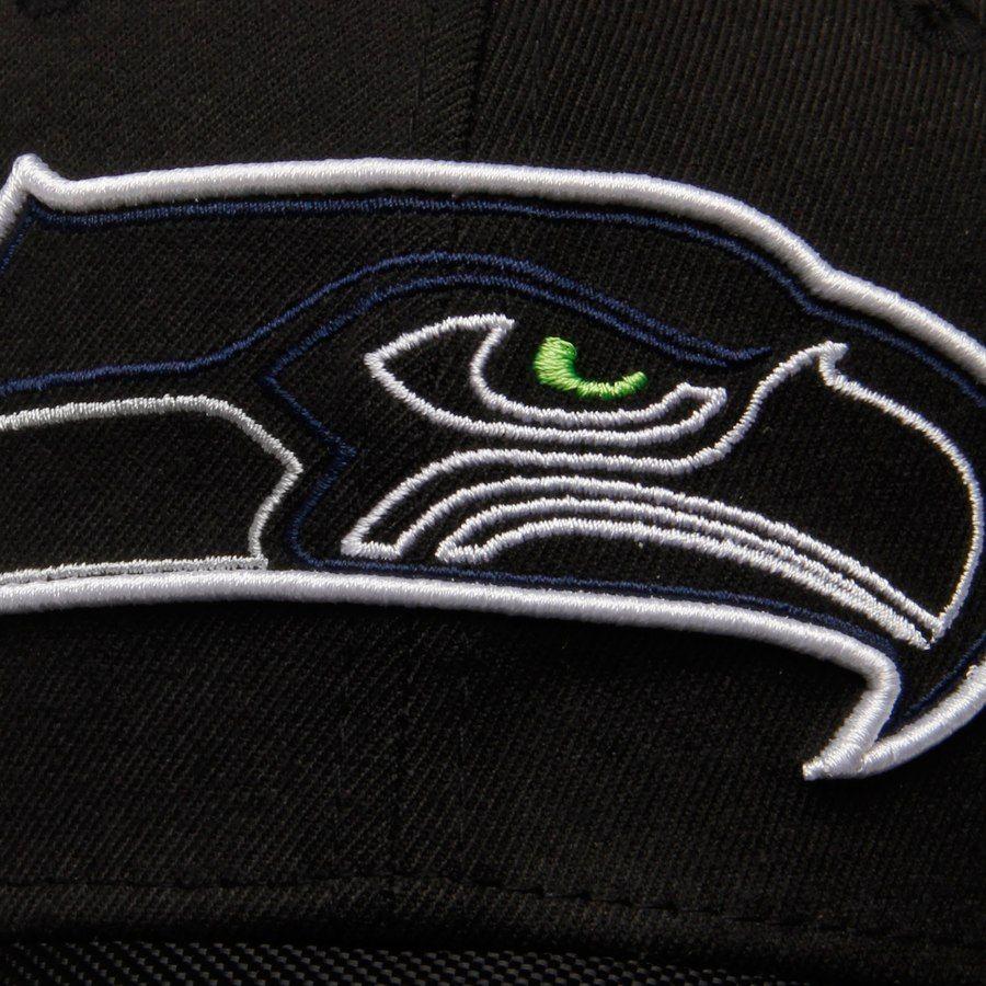 Black and White Seahawks Logo - New Era Seattle Seahawks Logo Line Classic Flex Hat - Black