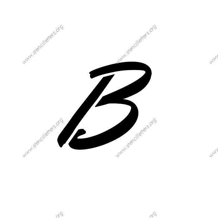 Italic B Logo - Calligraphic Italic Uppercase & Lowercase Letter Stencils A-Z 1/4 to ...