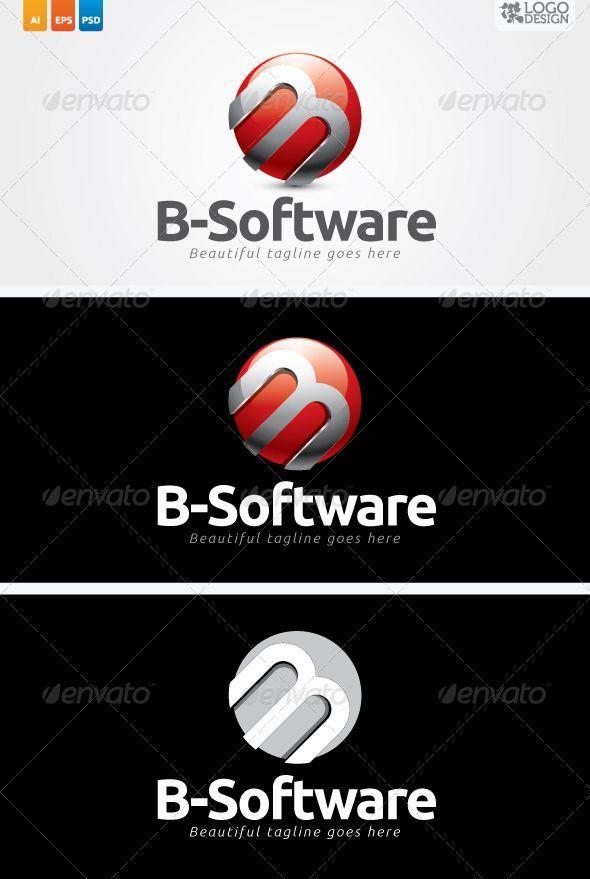 Italic B Logo - B-Software #GraphicRiver This logo perfectly used for software ...