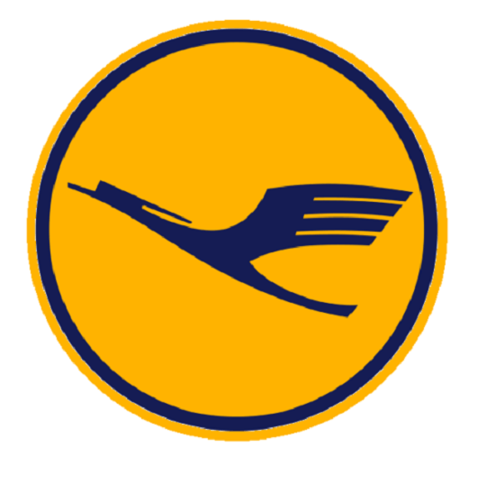 Crane Orange Circle Logo - LUFTHANSA STICKER DECAK CAR BUMPER DLH LH GERMAN AIRLINE CRANE