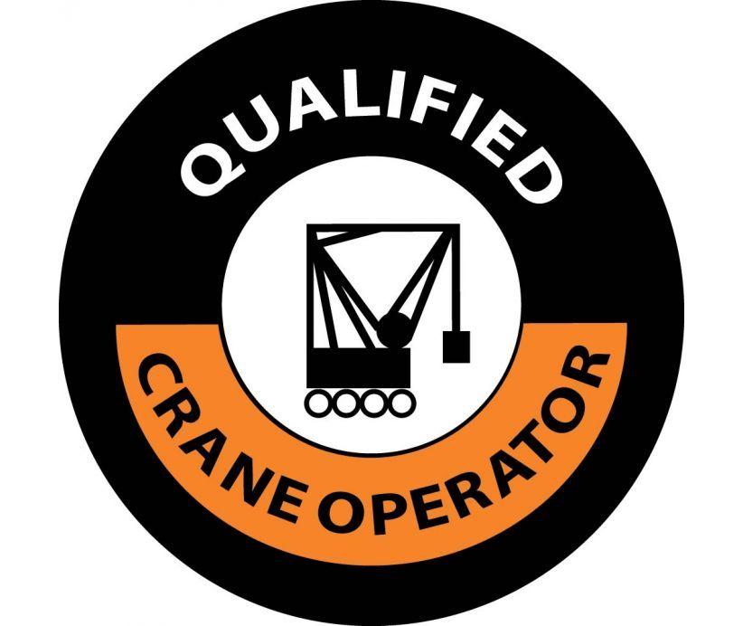 Crane Orange Circle Logo - HARD HAD EMBLEM, QUALIFIED CRANE OPERATOR, 2
