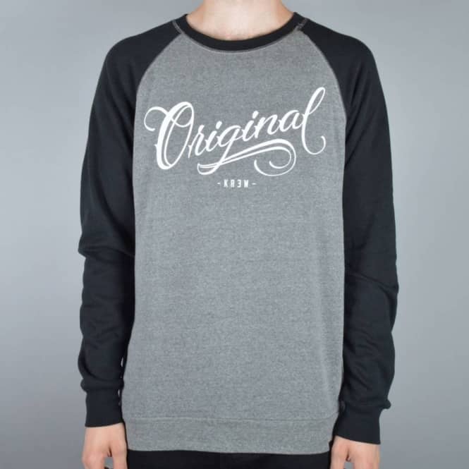 Krew Apparel Logo - Kr3w Los Originales Raglan Sweater - Grey/Heather - Sweatshirts ...