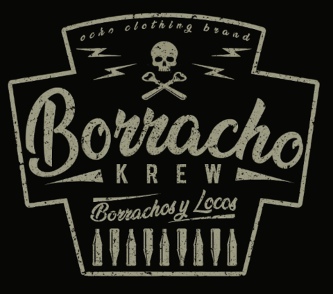 Krew Apparel Logo - BORRACHO KREW Tee