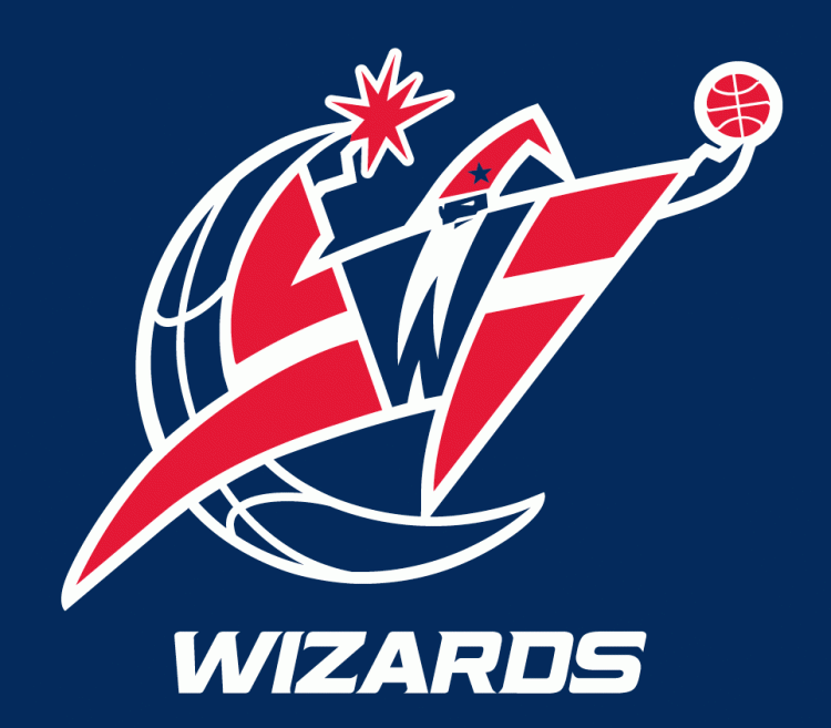 Red and Blue Sports Logo - Washington Wizards Primary Dark Logo - National Basketball ...