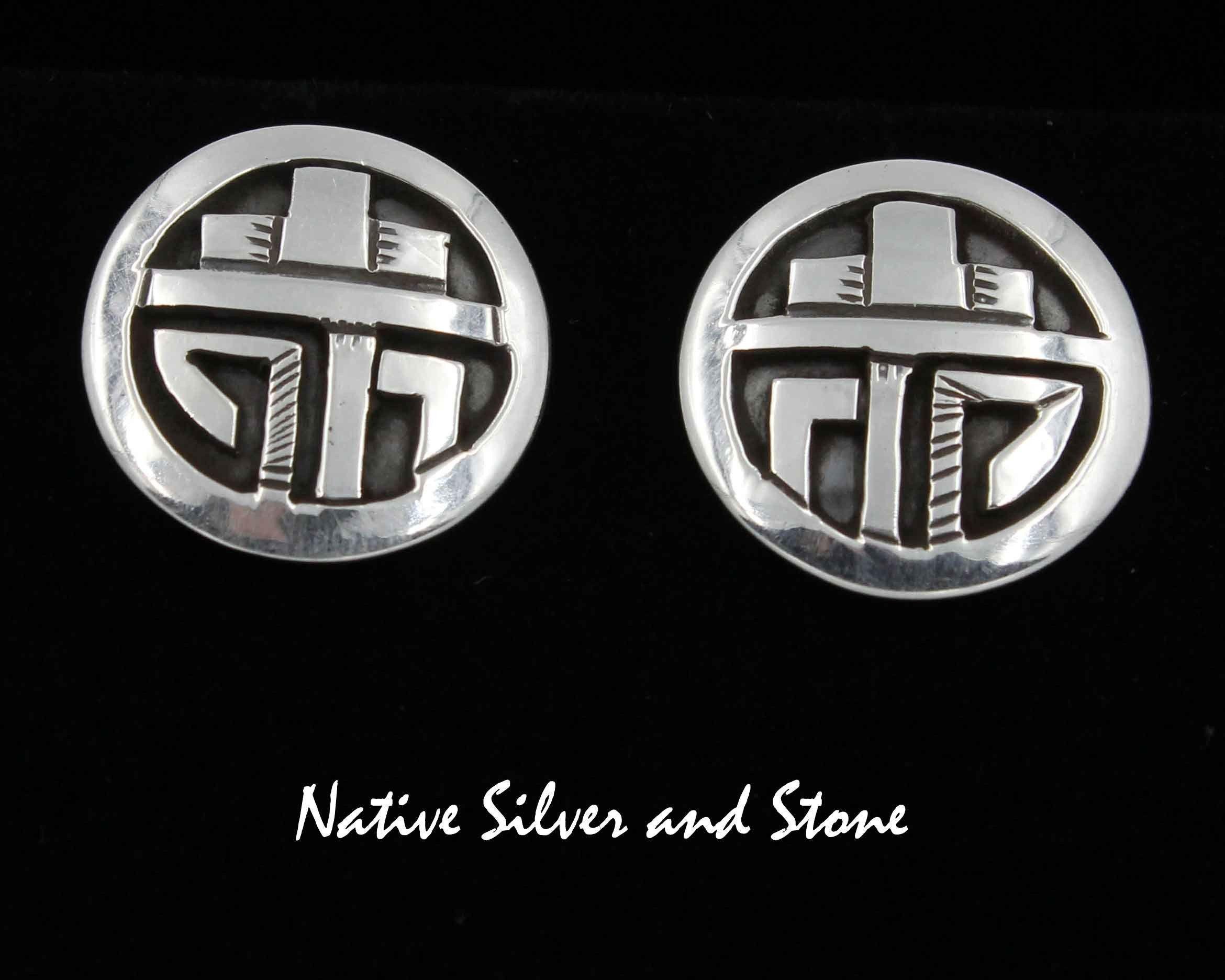 4 Silver Circles Logo - Peter Nelson - Navajo JewelryEarrings - Post/Stud Circles 3/4 ...