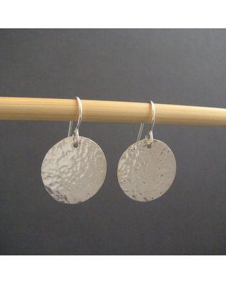 4 Silver Circles Logo - Huge Deal on Hammered sterling silver earrings circle disc dangle ...