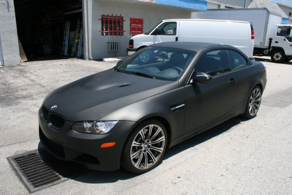 Car Wrap BMW M3 Logo - miami matte black car wrap BMW M3