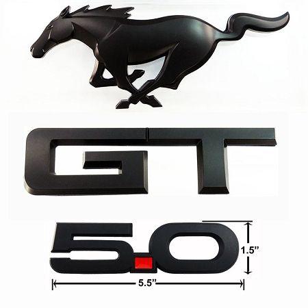 Mustang GT Logo - 2015-2018 Mustang GT Blackout Emblem Package Officially Ford Licensed