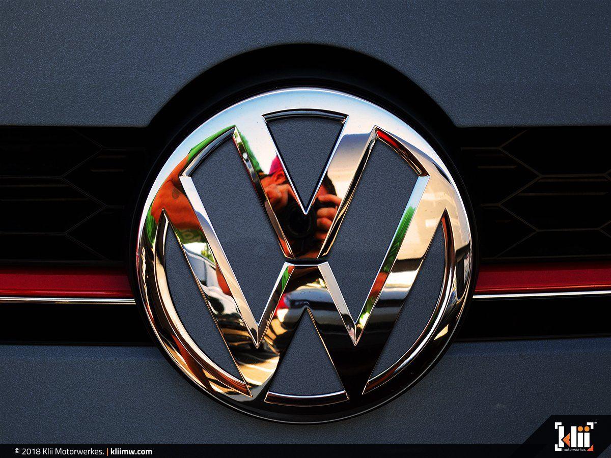 Dark VW Logo - VW Front Badge Insert Iron Blue Metallic